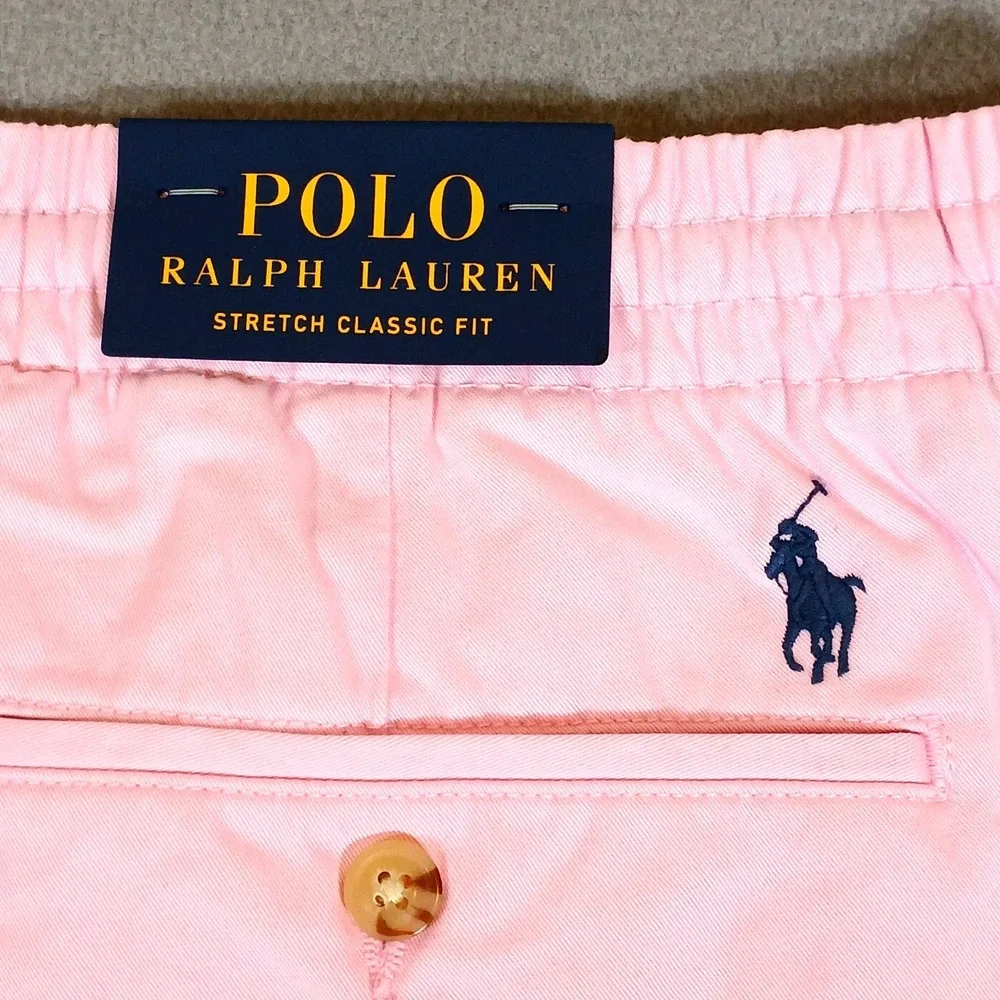 POLO RALPH LAUREN Men's Stretch Classic-Fit Polo Chino Pants Pink Size XL